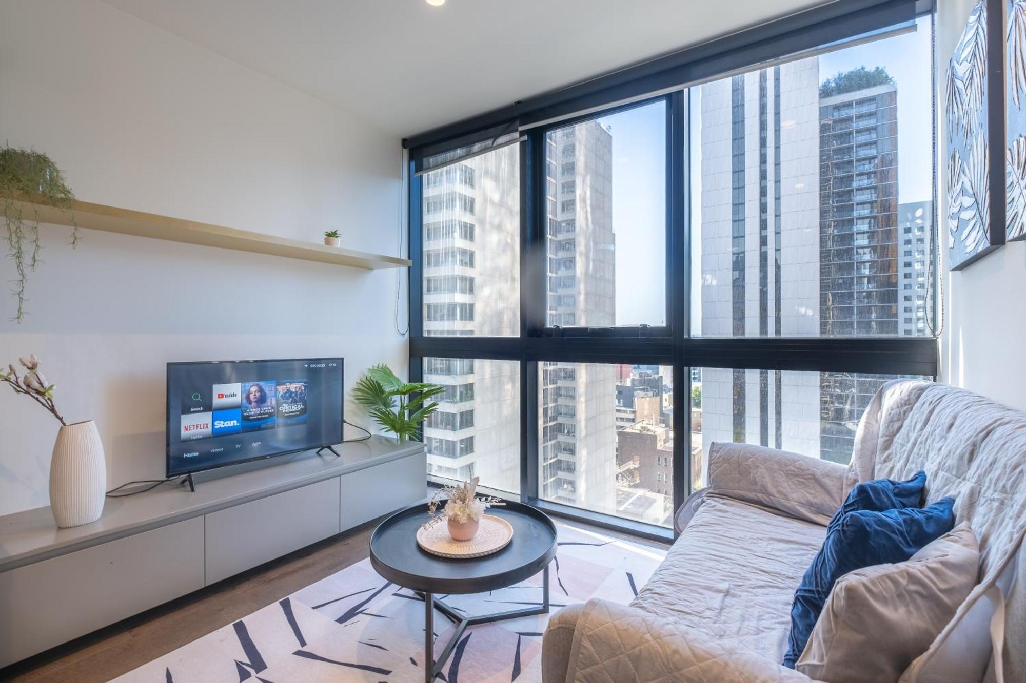 Relaxed 1Br1Ba City View Apt Wifi In Cbd Melbourne Kültér fotó